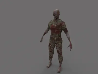 Zombie Man  Low-poly 3D model