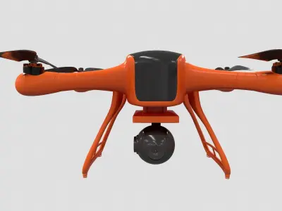 Dron animated Low-poly 3D model