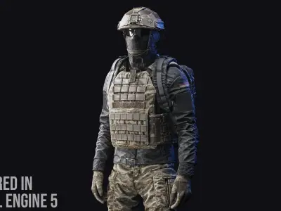 Tactical Soldier Low-poly 3D model
