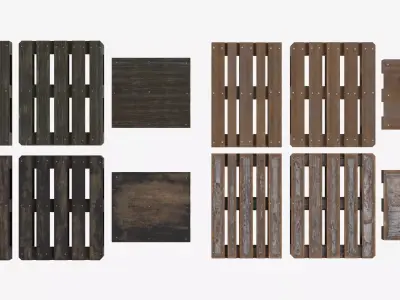 Wooden Pallet Colleciton Low-poly 3D model