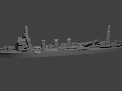 Japanese Nagara Class Cruiser Warship 3D print model