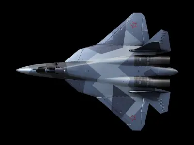 SU-57 Russian Strike Fighter Low-poly 3D model
