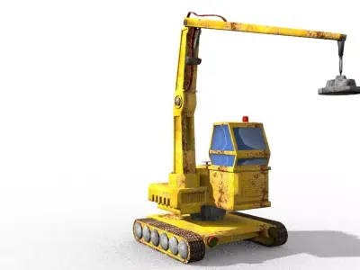 winch truck magnetic Low-poly 3D model