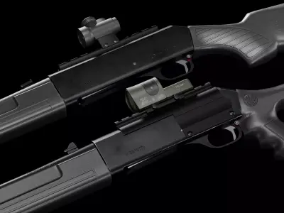Beretta 1201 And 1201FP Semi Automatic Shotgun Low-poly 3D model