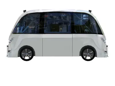 Driverless shuttle bus Navya Arma low polygon Low-poly 3D model