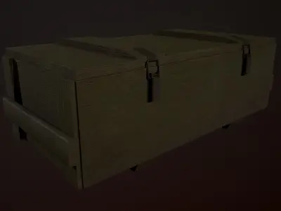 Military wooden box Low-poly 3D model get