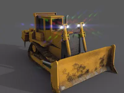 Bulldozer Low-poly 3D model Low-poly