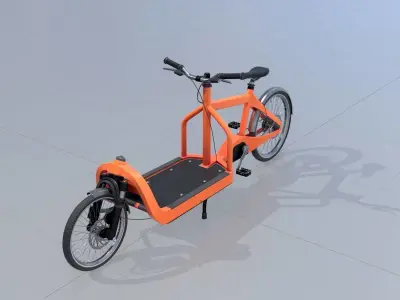 Orange Cargo Bike Low-poly 3D model