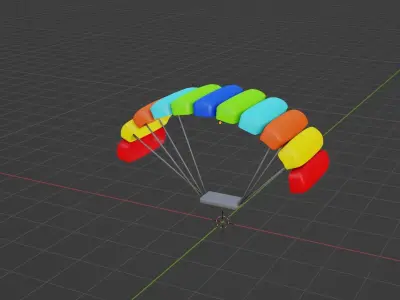Parachute Low Poly  Low-poly 3D model