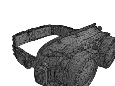 Vintage Steampunk Goggles Low-poly 3D model