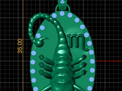 SCORPIO INSECT PENDANT 3D PRINTABLE MODEL 3D print model