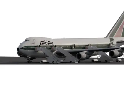  1970s Boeing 747-143 with interior 3D model