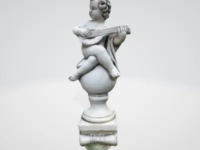 monument13 statue of cupid with guitar 3D model