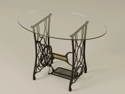 Vintage Table - Singer Sewing Machine Stand 3D model
