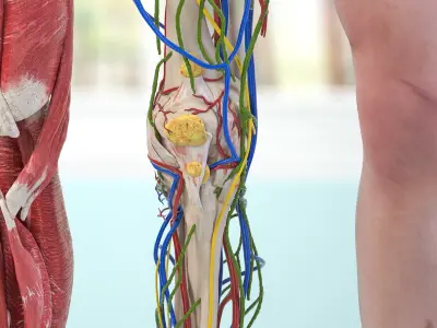 Knee Human Anatomy Rigged for Maya 3D model