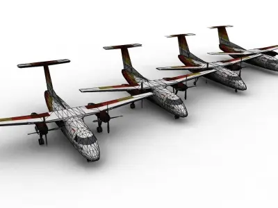 Havilland dhc-8 Low-poly 3D model