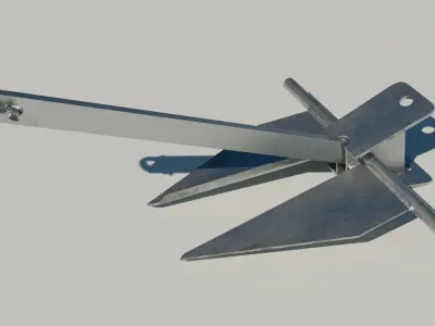 Danforth Anchor with Chain Set 3D model