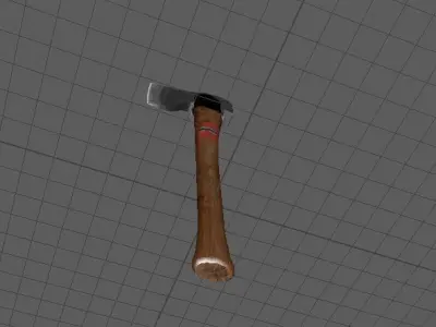 Wooden Handle Axe Outdoor Camping -game ready Free low-poly 3D model