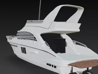 Luxury Flybridge Motor Yacht 3D Model Modern Cabin Cruiser 3D print model