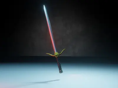 sword gold Low-poly 3D model