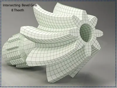 Original sizes  Helical  Bevel Gear 8 Theeth 3D print model 3D print model