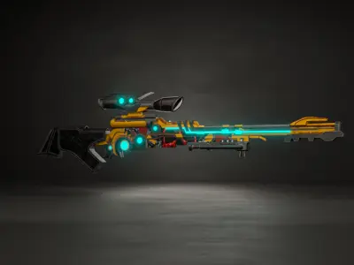 3D Gun Model Low-poly 3D model purchase