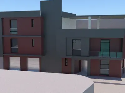3D Residential Building  Free 3D model