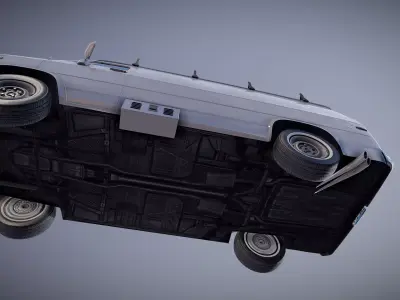 80s Utility van PBR Low-poly 3D model