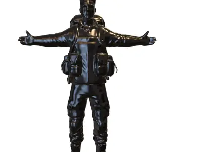 apocalyptic survivor character game reader Low-poly 3D model