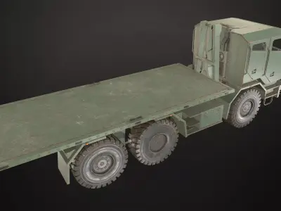 Military Truck V2 - Flatbed Low-poly 3D model