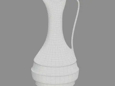 Vintage ceramic pitcher Low-poly 3D model