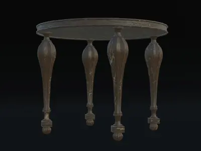 Victorian Wood Table Free 3D model