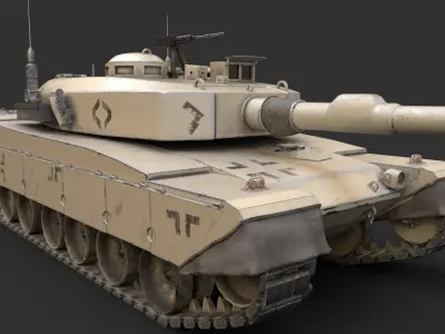 Type 90 Japanese Military tank Low-poly 3D model