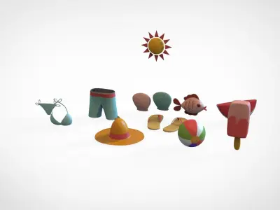 Summer Collection v001  Low-poly 3D model