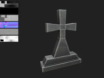 Gravestone  Low-poly 3D model