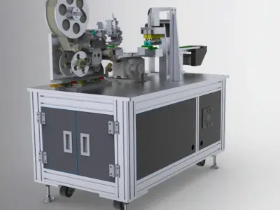 Circular arc surface labeling machine 3D model