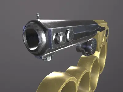 The Sure Defender knuckleduster gun Low-poly 3D model