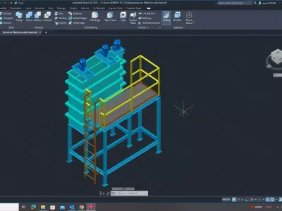 Services platform with tank 3D model