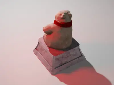 Baby Polar Bear Toy Low-poly 3D model