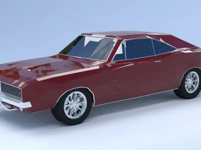 Dodge Charger RT low poly Free 3D model