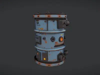 futuristic industrial barrel2 3D model