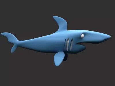 Shark cartoon Free low-poly 3D model