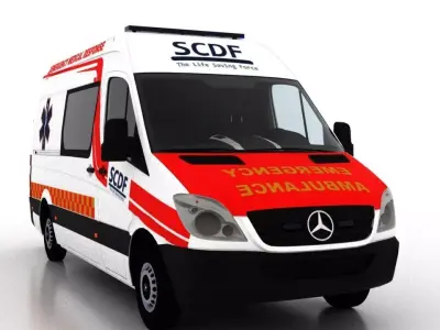 Mercedes Benz Sprinter L2H2 2009 Singapore Ambulance 3D model