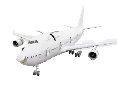 Boeing 747-400 Animated Realistic Jet Airliner Plane 3D model
