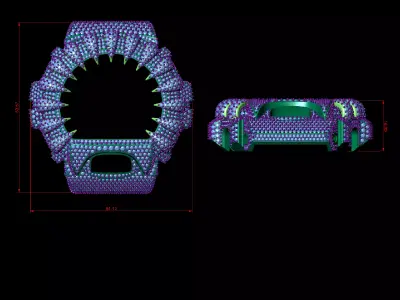 Watch case compatible with DW-6900 3D print model 3D print model