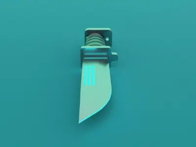 Sci-Fi knife set 3D model Low-poly 3D model