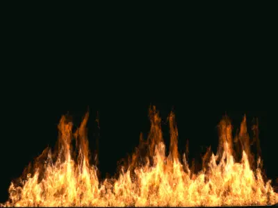 FumeFX Large Scale Fire Low-poly 3D model
