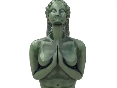 Siren Porcelain statues Low-poly 3D model