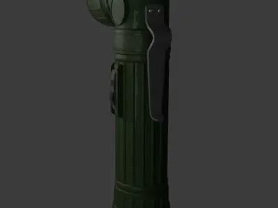 Army Flashlight Low-poly 3D model