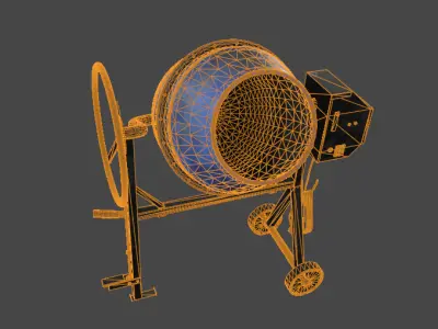 PBR Concrete Mixer Low-Poly Low-poly 3D model